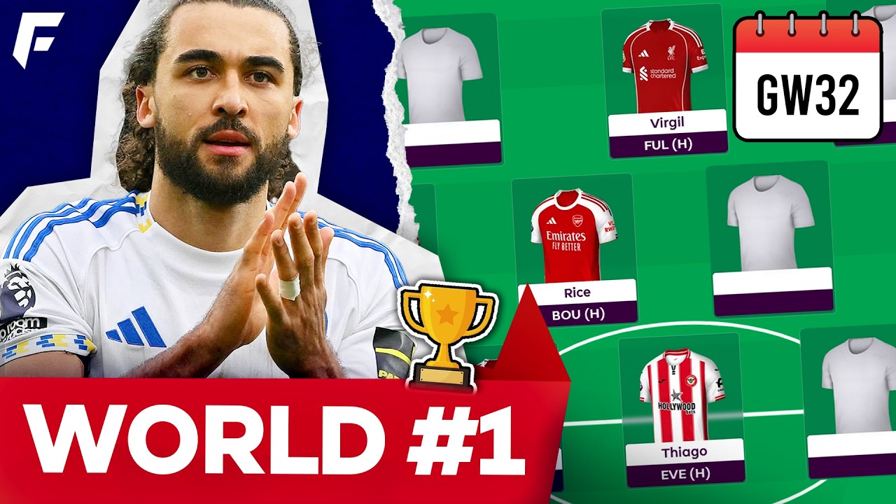 FPL GW32 RANK 1 TEAM SELECTION 🌍 WILDCARD TEAM 🏆