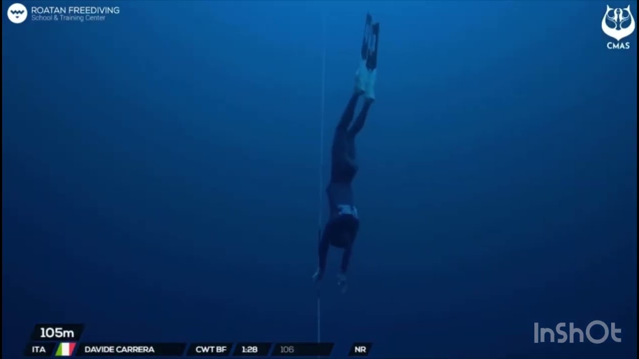 Record italiano bipinne Davide Carrera mondiali Cmas: analisi tuffo