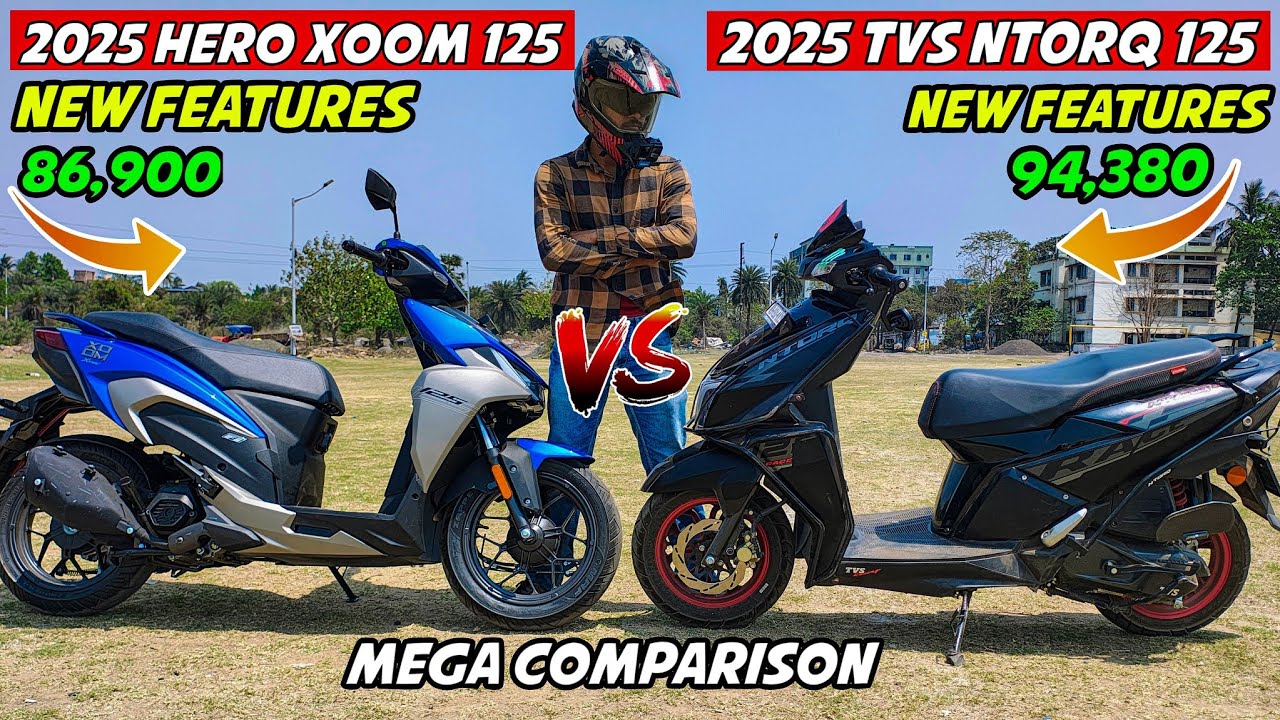 2025 Hero Xoom 125 vs 2025 Tvs Ntorq 125 Mega Comparison || Konsa hai fastest 125cc🔥