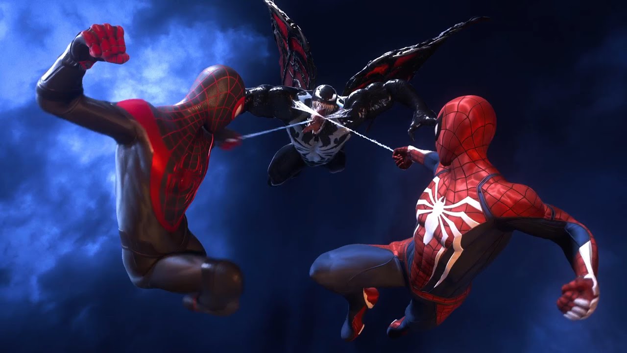 Peter and Miles Vs Venom with Advanced Suit 1.0 and Classic Suit - Spider-Man 2 PS5