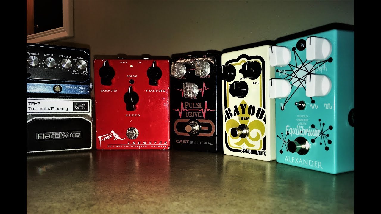 Bias Tremolo Shoot Out - Episode #2 - Equilibrium, Tremster, Pulse Drive, TR-7, Bayou