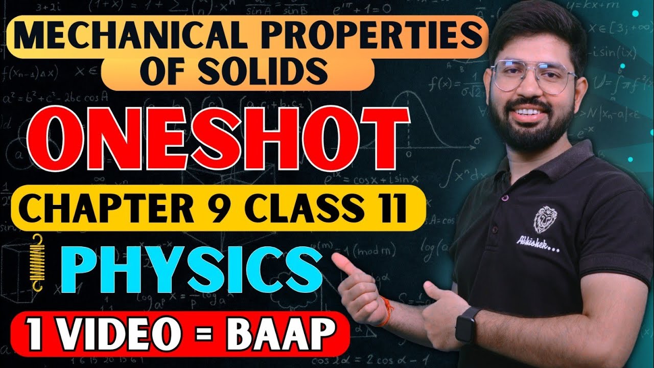 Class11 Chapter 9 Physics | Mechanical Properties f Solid Oneshot | Elasticity Oneshot CBSE JEE NEET