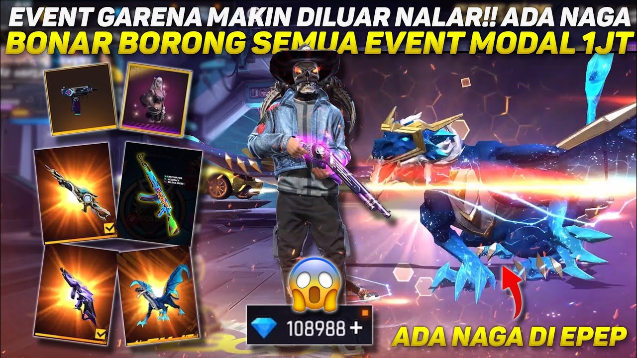 EVENT GARENA MAKIN DILUAR NALAR!! ADA NAGA DIEPEP BORONG SEMUA SKIN DIFREE FIRE MODAL 1JT 😱