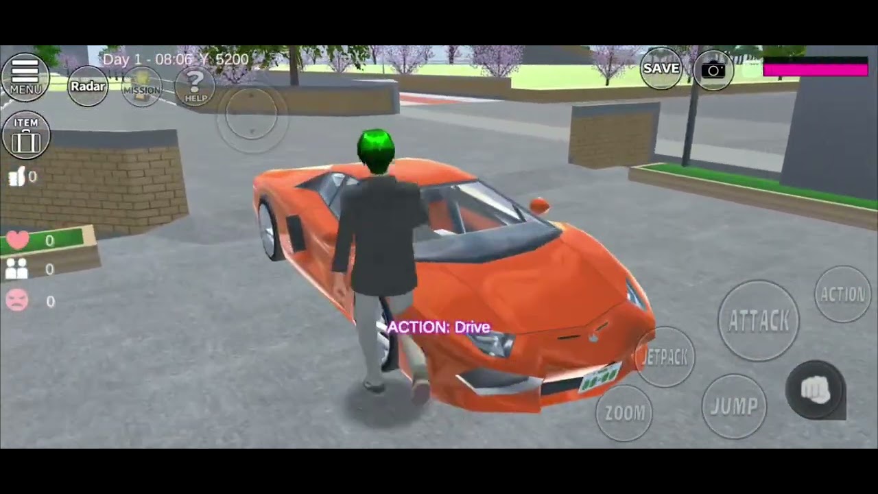 TAIGA membeli mobil Sakura school simulator 