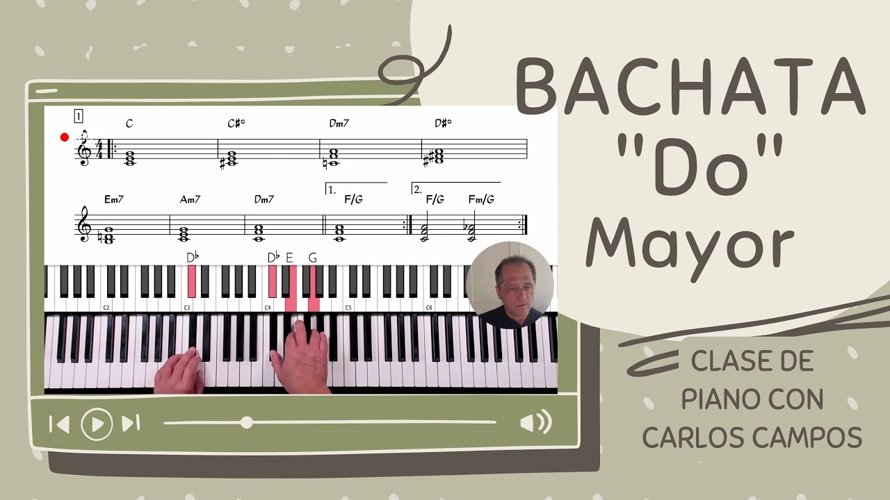 Lecci&oacute;n de Piano Bachata (DO Mayor), Clase de Piano con Carlos Campos