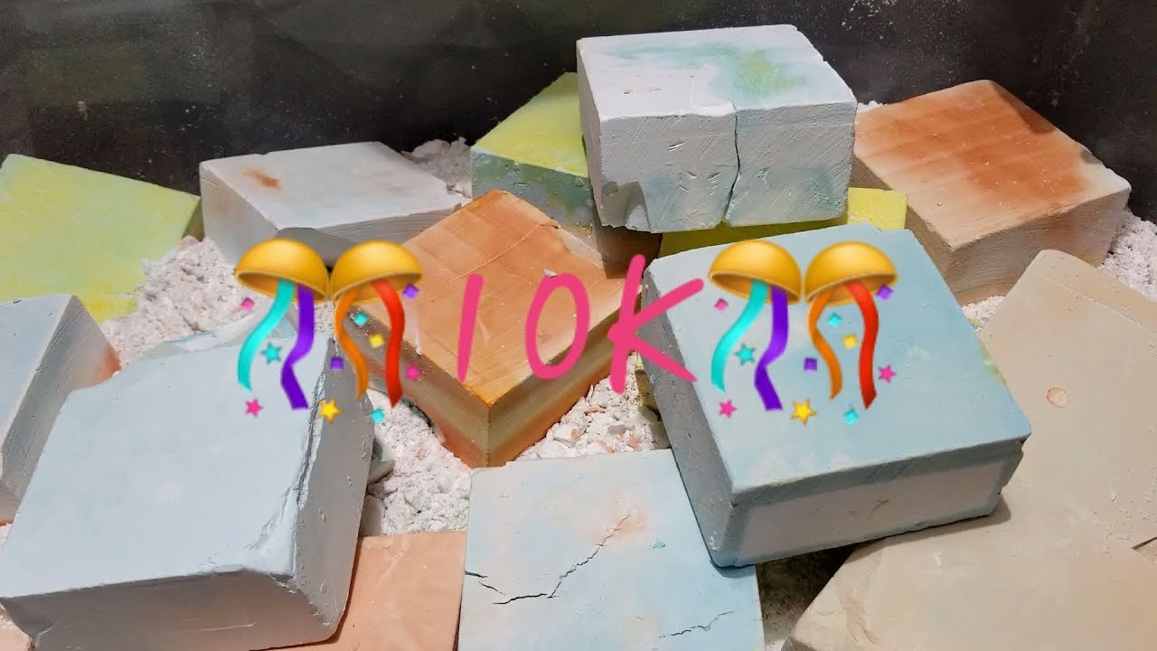 10K CELEBRATION!! 50 BLOCK GYM CHALK CRUSH & POWDER PLAY | Super Satisfying Asmr