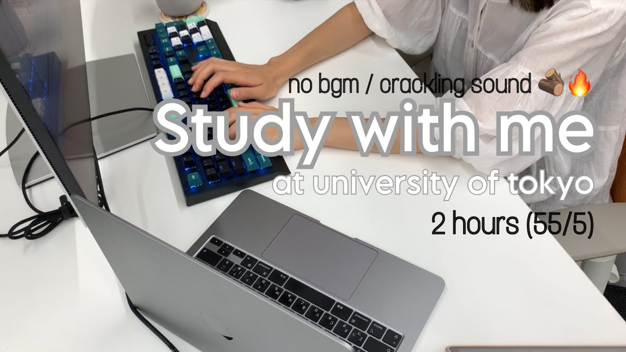 Study with me 2h 🏫 東大院生と一緒に勉強しなさい 🎧 no music / asmr / pomodoro 55/5