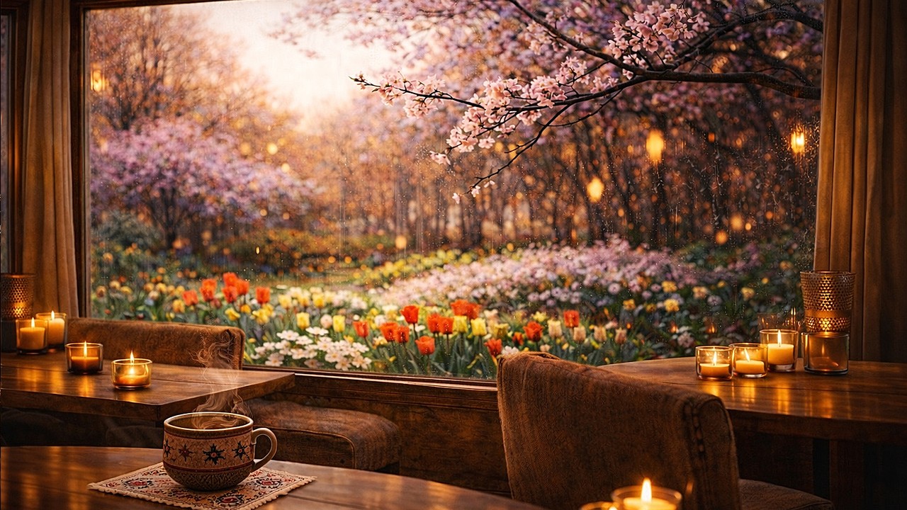 Relaxing Spring Ambience 🌷 Piano, Guitar & Soft Beats for Study, Relax & Focus | 4K