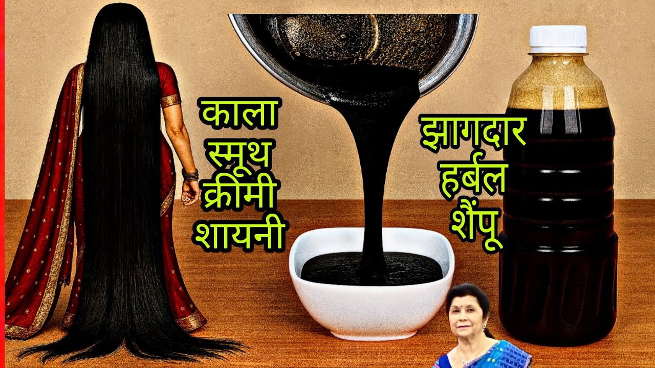 😇कैमिकल फ्री हर्बल शैंपू जड़ से बालों को काला कर लंबा घना करे नेचुरल सिल्की शाइन दे/Herbal Shampoo