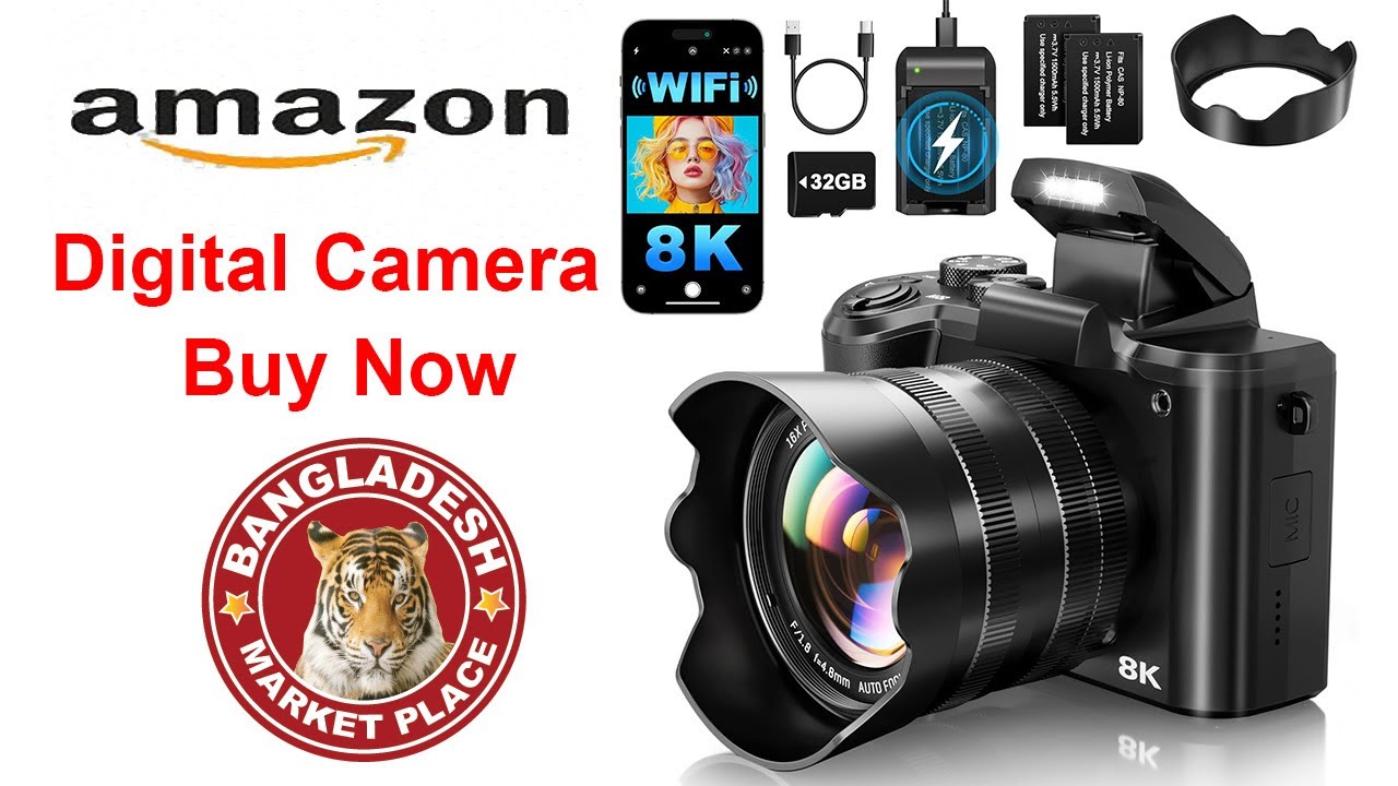 8K Digital Cameras for Photography - Autofocus 88MP WiFi Profession Camera with Dual-Lens