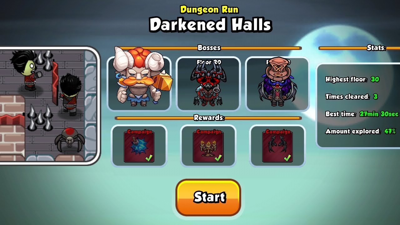 Dungeon Run [Darkened halls] Completed 30 Floor Bomber Friends.