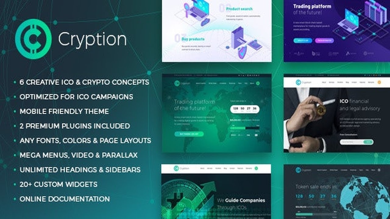 Cryption - ICO, Cryptocurrency & Blockchain WordPress Theme Free Download