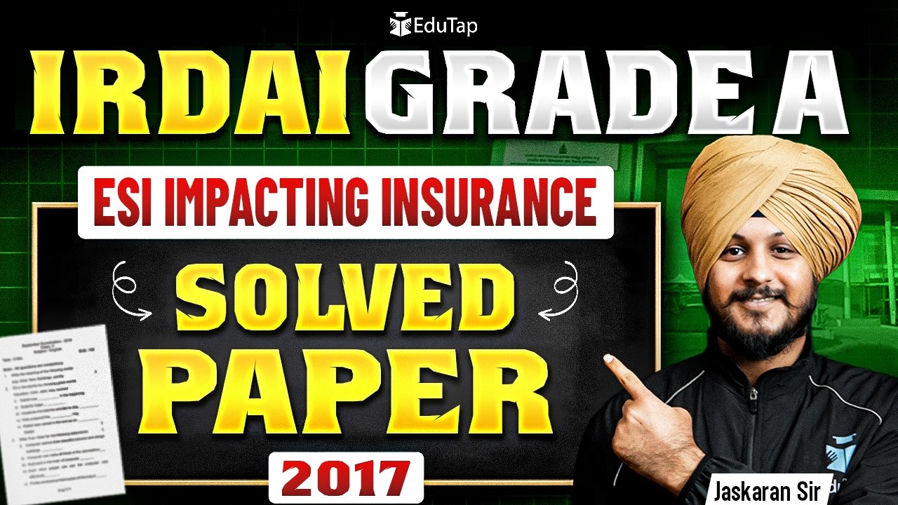 IRDAI Assistant Manager Phase 2 ESI Impacting Insurance Previous Year Paper 2017 Solved
