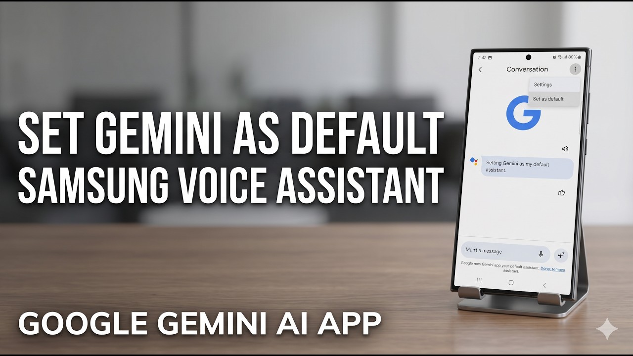 Телефон Samsung | Установите Google Gemini AI в качестве цифрового помощника по умолчанию для бол...