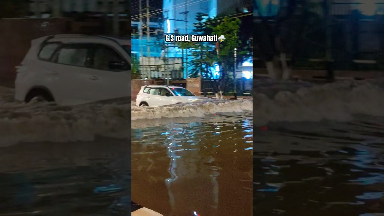 Downtown, G.S road, Guwahati📍 Floods #guwahati #assam #guwahaticity #northeastindia #rainfall #rain