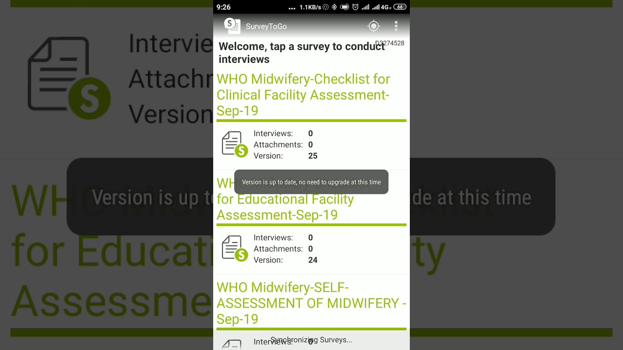 Demo Surveytogo for WHO Survey