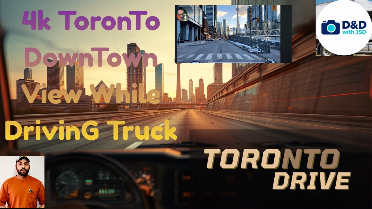Toronto Downtown view while driving truck | Canada | Busy |