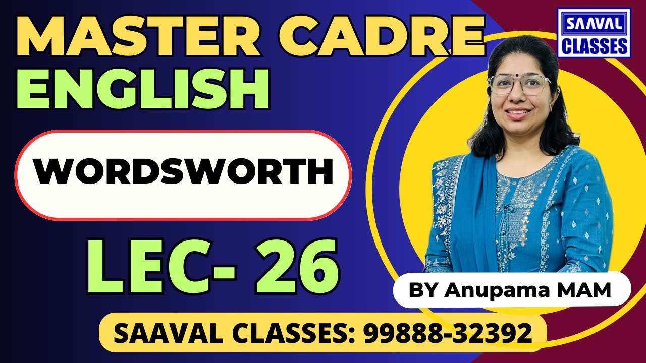 Master Cadre English DAY-26 WORDSWORTH Topic wise MCQ
