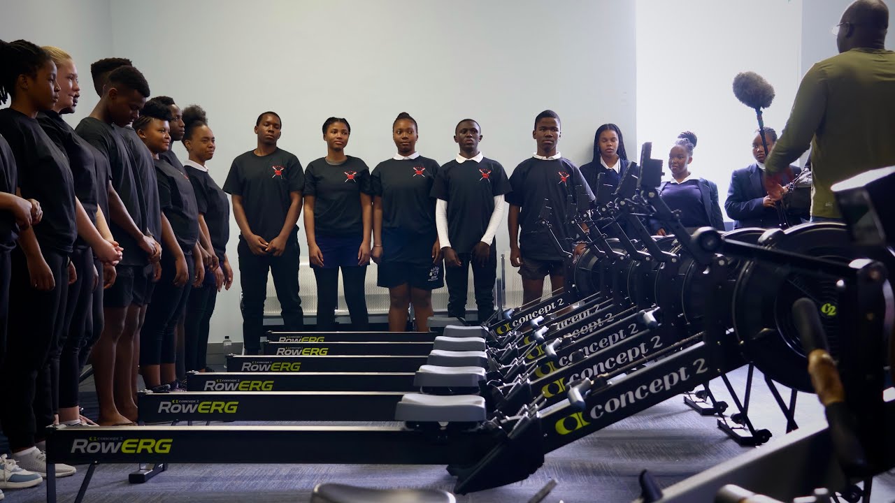 Arshay helps rowing in Cape Town, South Africa