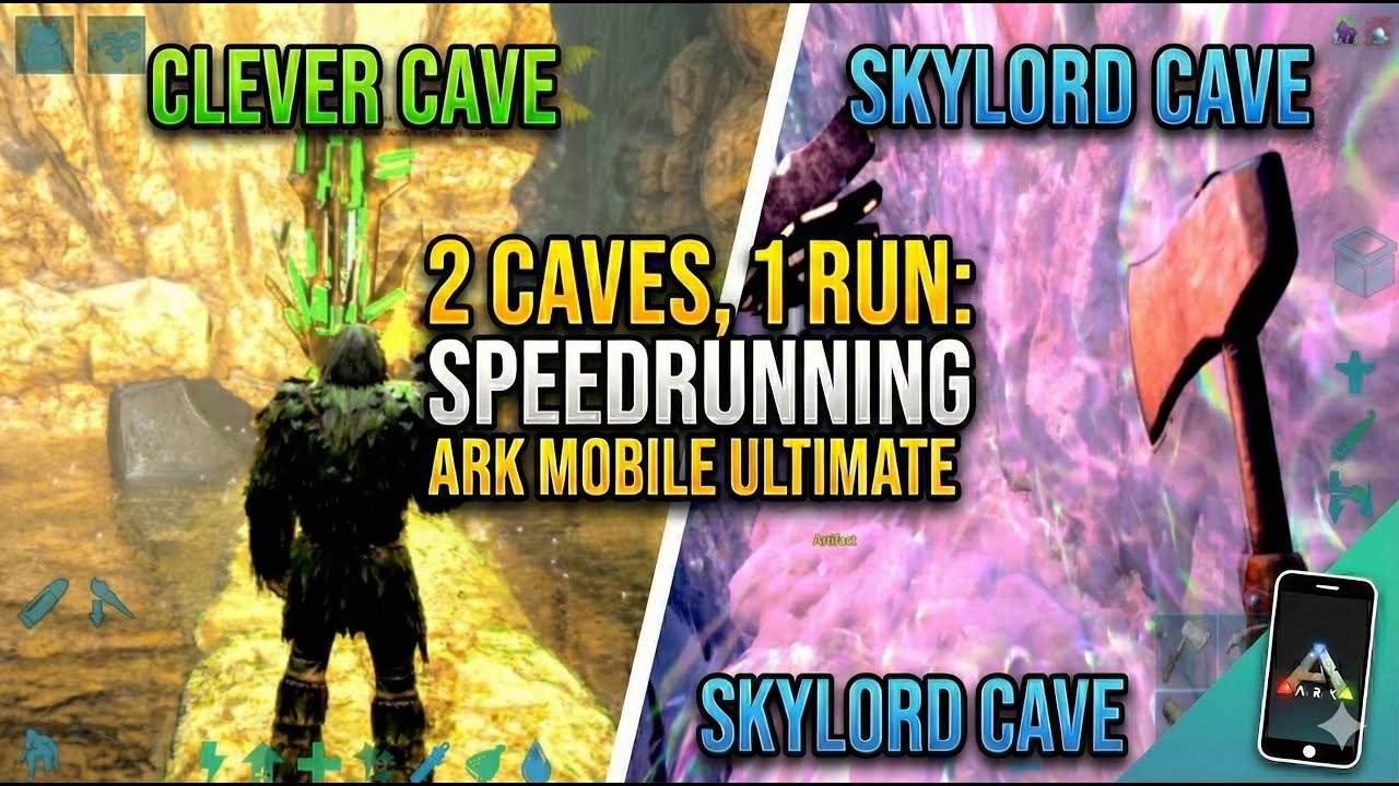 2 Caves, 1 Run: Speedrunning Clever & Skylord (ARK Mobile Ultimate)Ep 7