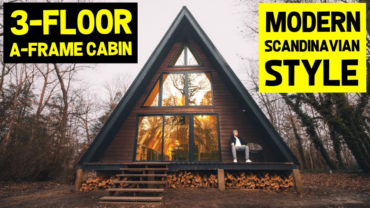 MASSIVE 3-FLOOR MODERN SCANDINAVIAN A-FRAME CABIN! (Full Airbnb Tour)