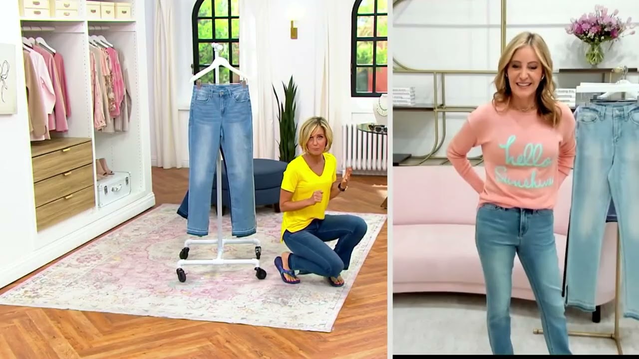 Laurie Felt Daisy Denim Straight-Leg Jeans with Slit on QVC