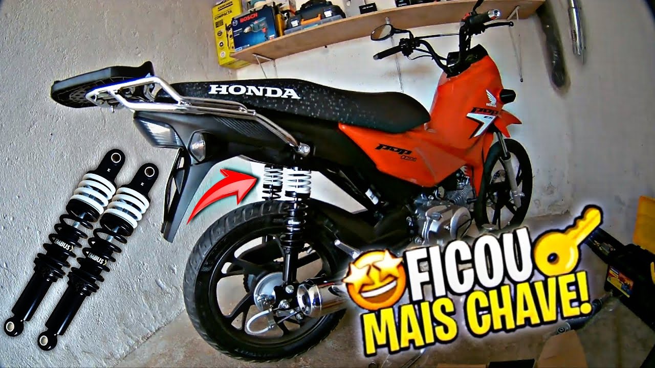 COLOQUEI AMORTECEDOR ESPORTIVO NA MINHA POP 110 ES 2025