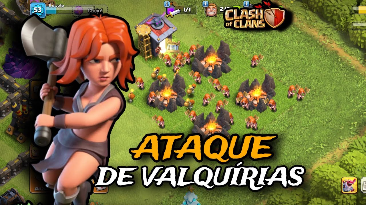 TESTANDO O PODER DAS VALQUIRIAS NVL 4 (Clash of Clans )