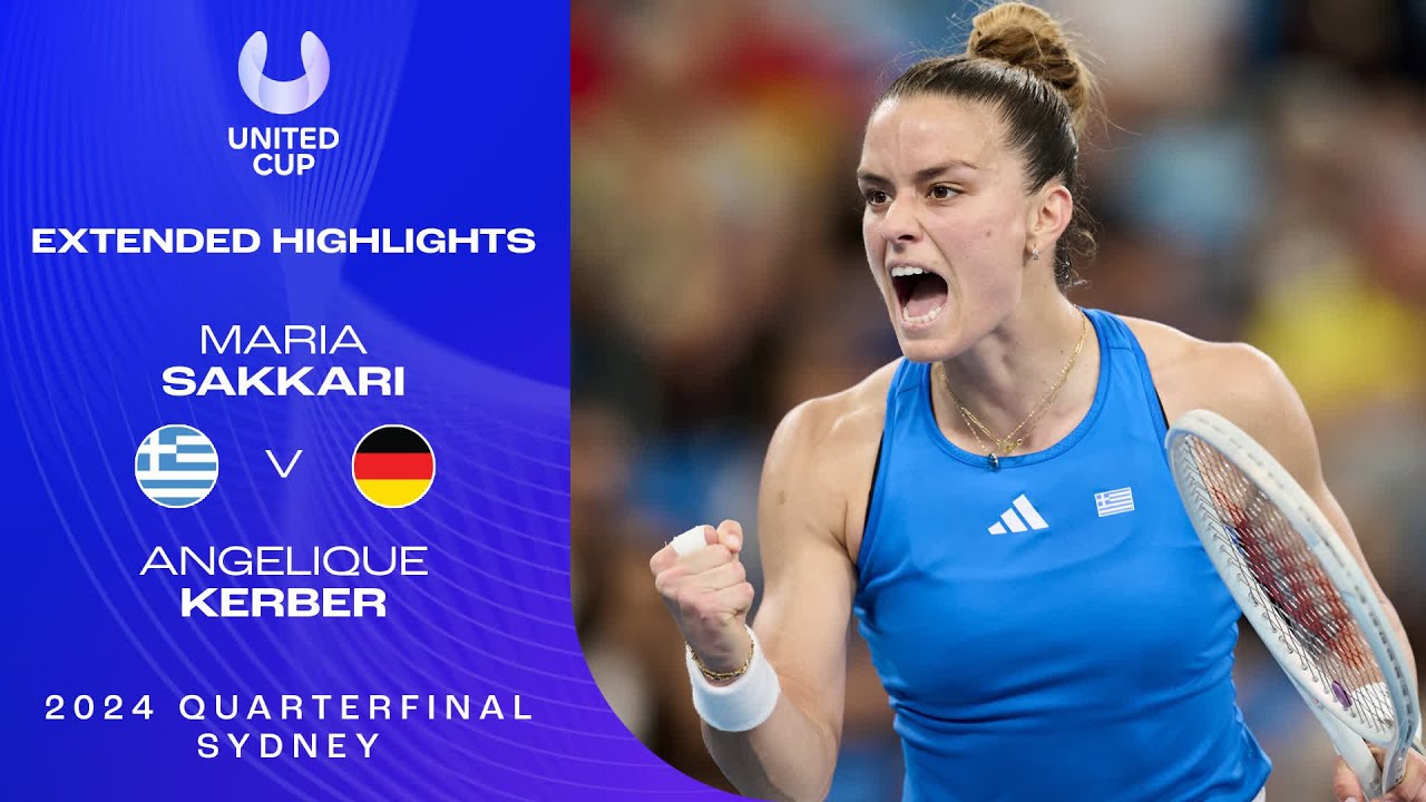 Maria Sakkari v Angelique Kerber Extended Highlights | United Cup 2024 Quarterfinals