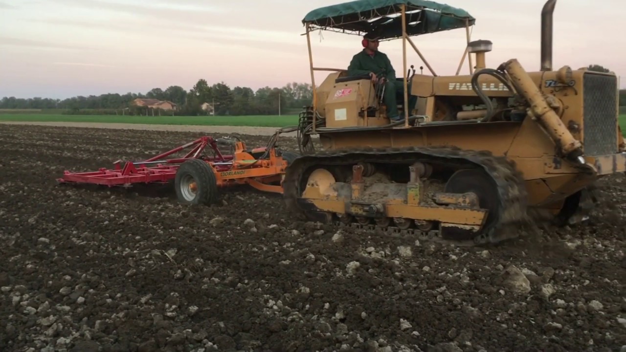 Fiat Allis 10c Turbo 300 CV - Carrello porta attrezzi Orlandi - Erpice Rotante Feraboli 250.