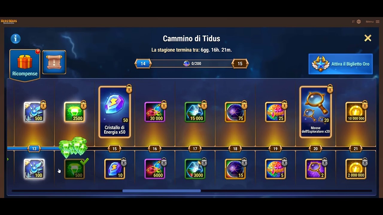 Hero Wars Surging torrent event for Titus & Gelo Level 2