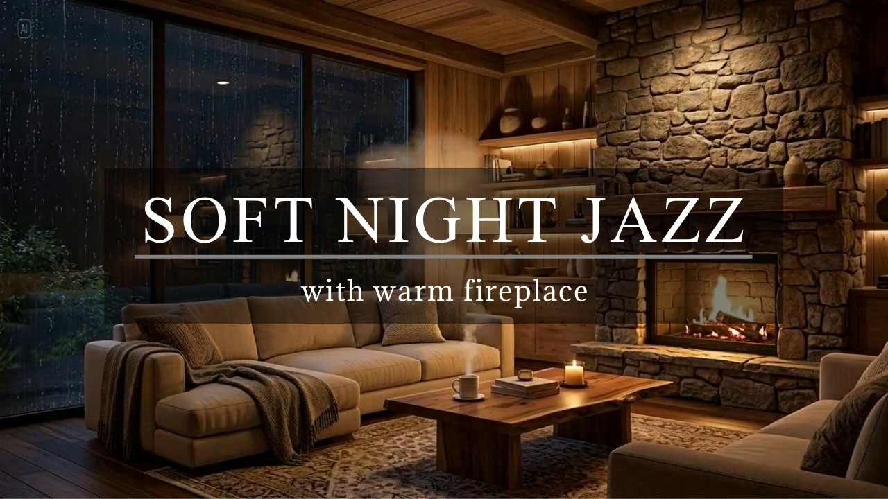 Soft Night Jazz with Warm Fireplace| Velvet Jazz