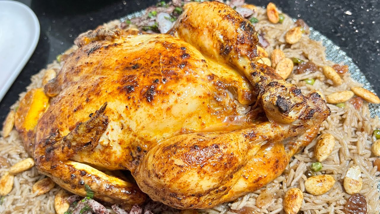 دجاج بحشوة الرز دجاج مشوي بالفرن الذ طعم