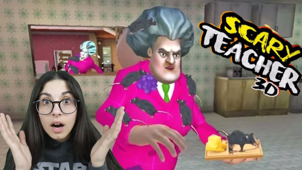 KIZGIN ÖĞRETMENE FARE  ŞAKASI! | DELİ ÖĞRETMEN VE SEVGİLİSİNE BOMBA ŞAKA SCARY TEACHER 3D OYNUYORUZ!