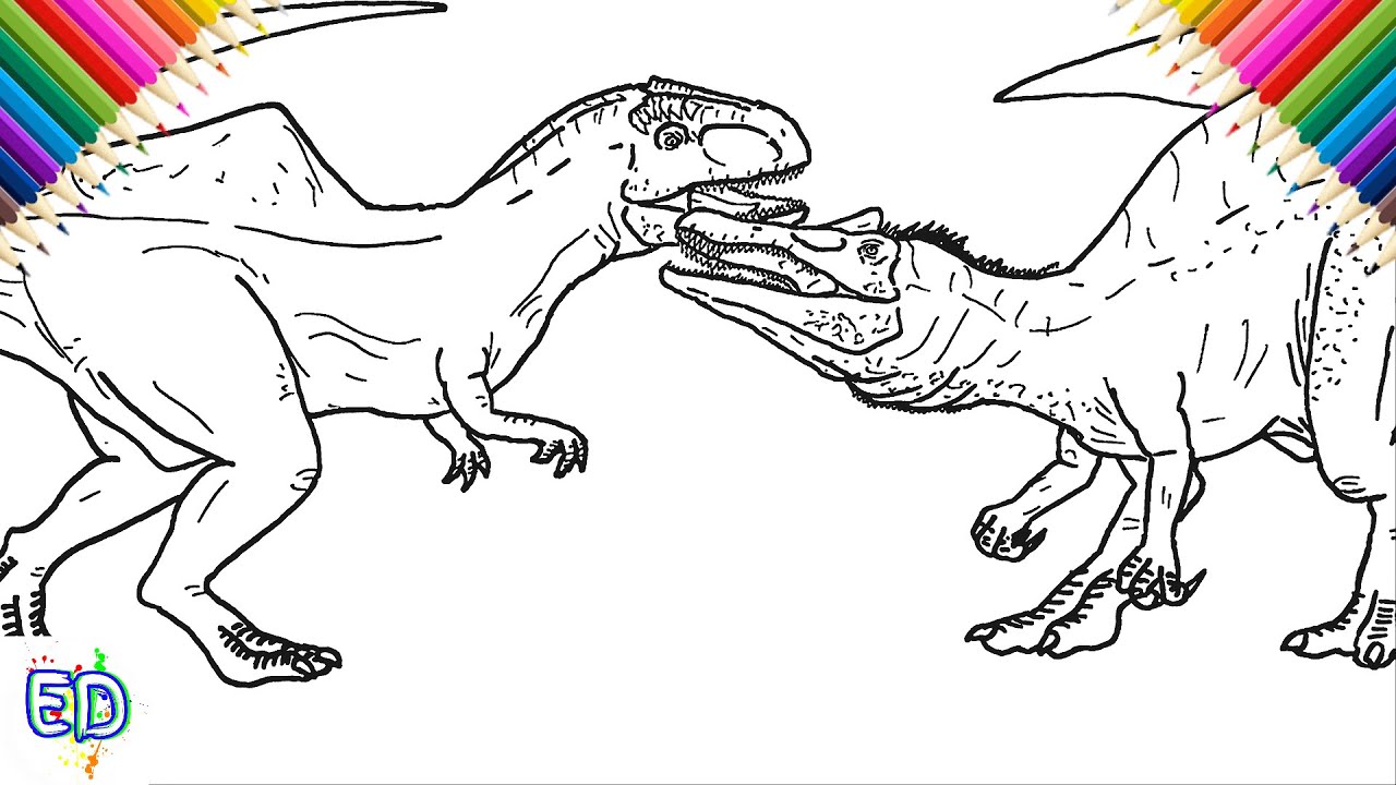 How to Draw Concavenator vs Ichthyovenator | Step by Step