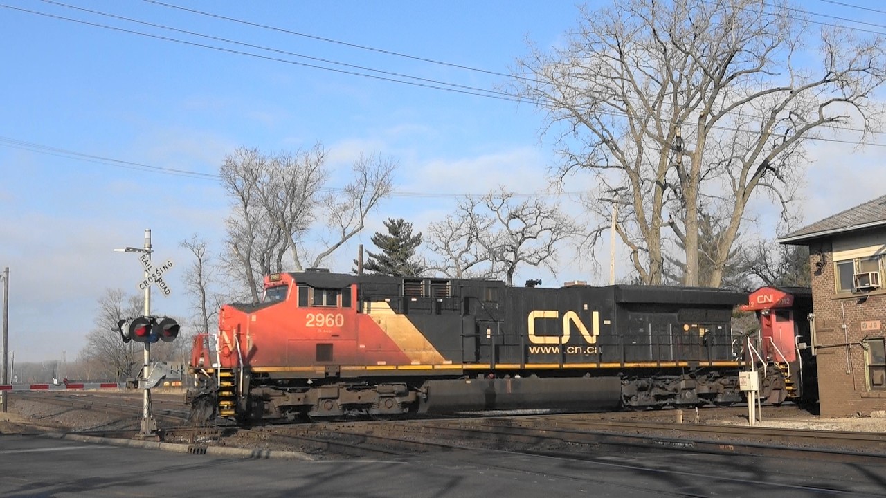 CN 2960 Leads a Freight, West Chicago, IL 2/15/26