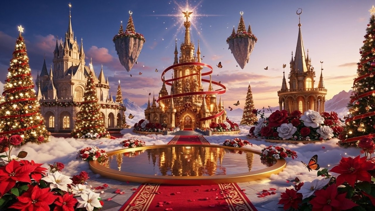 Christmas Palace Luxury Holiday Wonderland in 4K | Magical Winter Fantasy Realm