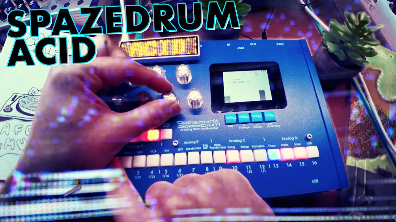 Gotharman's SpazeDrum // Acid Techno (with circuit-bent video glitches) #TTNM