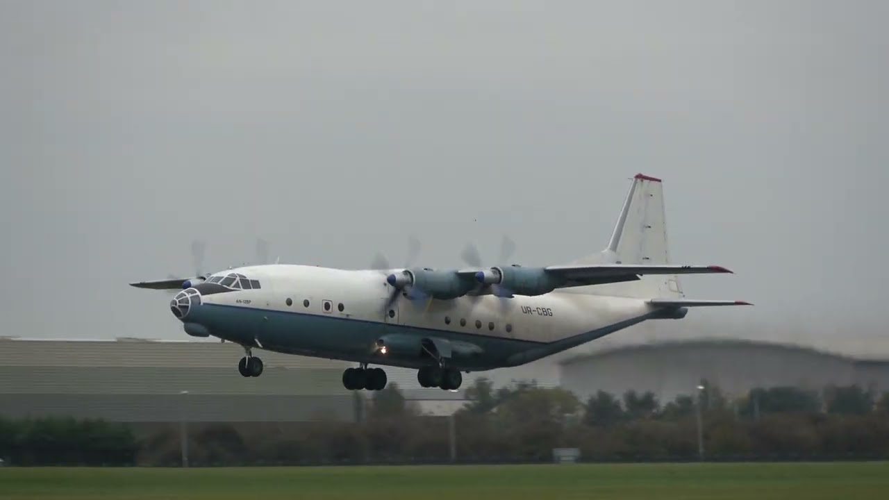 Rare visit! Antonov AN-12BP take off from Dublin Airport 03.11.24 Reg: UR-CBG