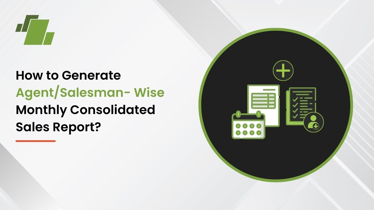 How to Generate Agent / Salesman - wise Monthly Consolidated Sales Report ?