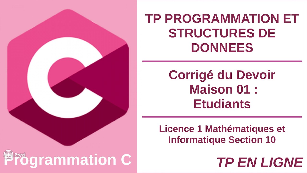 TP Programmation et Structures de Données - Corrigé du Devoir Maison 01 : Étudiants - L1 MI 10