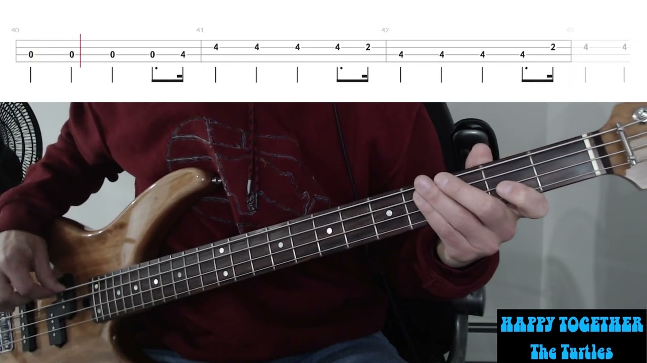 Happy Together by The Turtles - Bass Cover with Tabs Play-Along