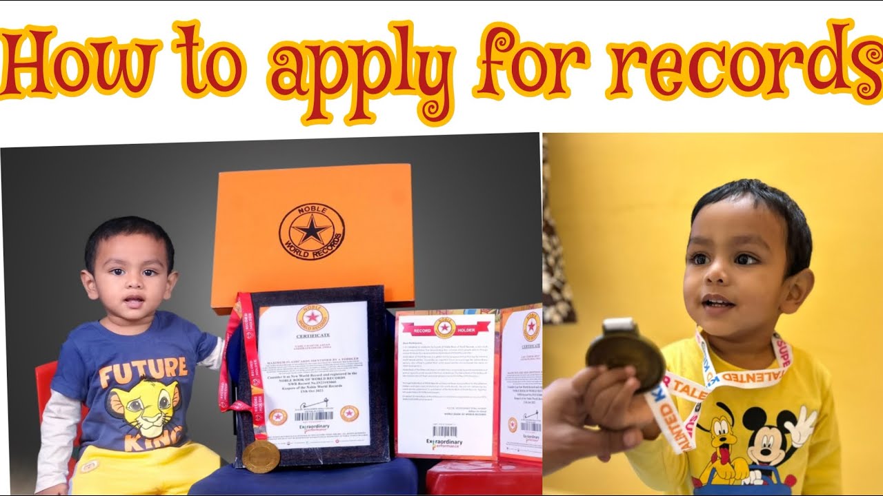 How to apply for NOBLE WORLD RECORD 🏅| baby records| record process |#@Charvikaryan