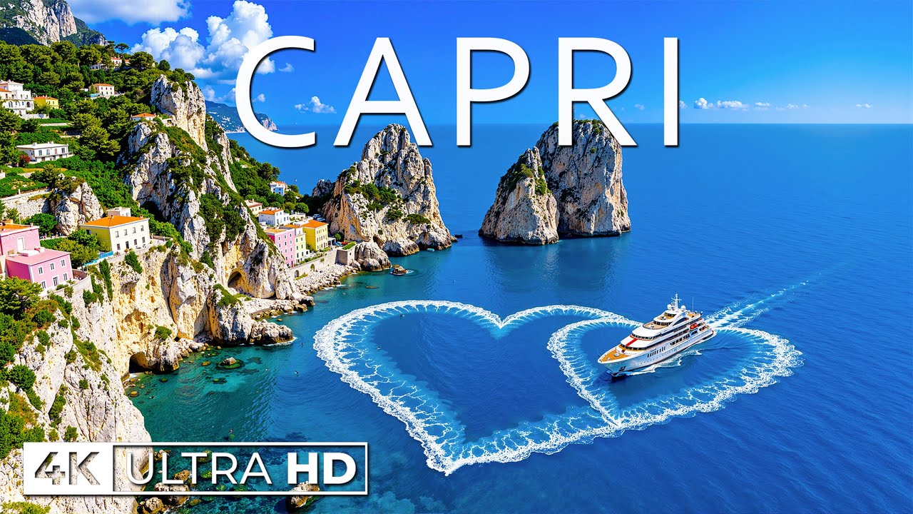 [4K] Капри 🇮🇹 – Средиземноморский рай и виды на океан с роскошной яхты | Ultra HD