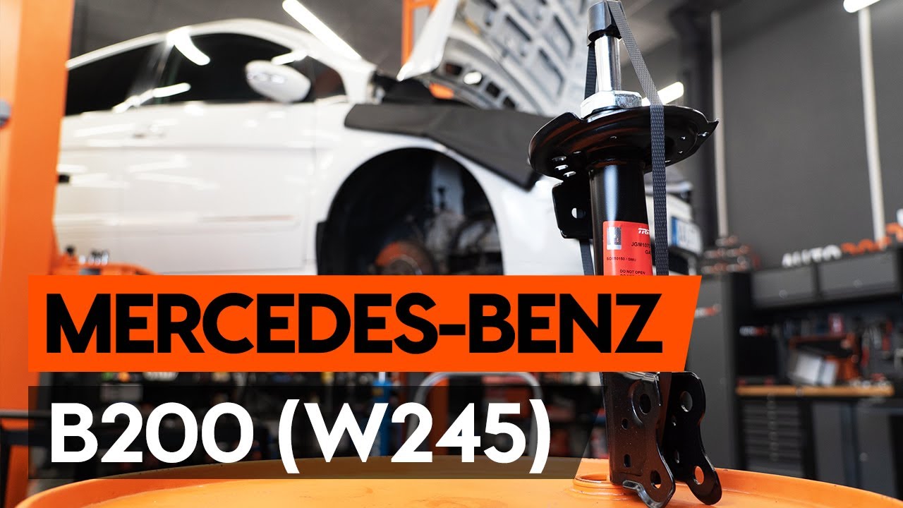 How to change a front shock strut on MERCEDES-BENZ B200 (W245) [TUTORIAL AUTODOC]