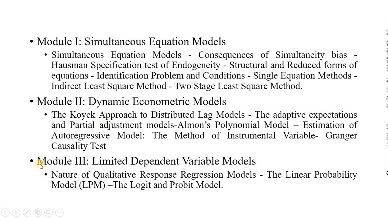 Dynamic Econometric Model