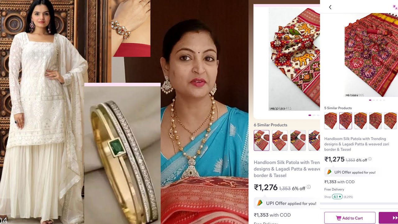 Meesho Patola saree’s collection & stylish jewellery #cashondeliverysarees #onlineshopping #meesho 