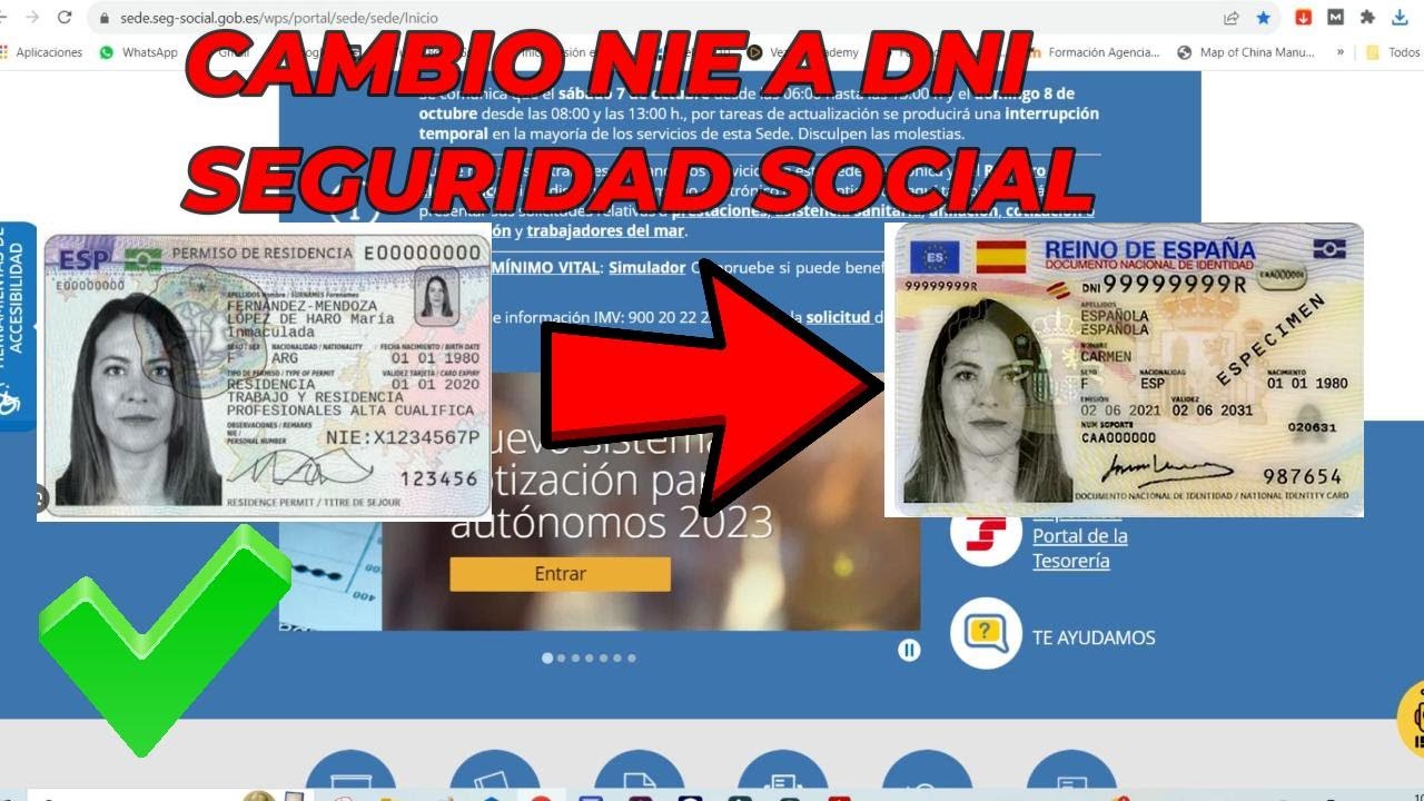 🇪🇸✅Como cambiar de NIE a DNI en seguridad social por internet en España 2024