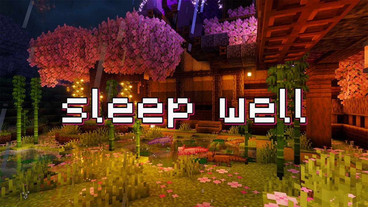 it’s time to rest for the night… (minecraft music & light rain)