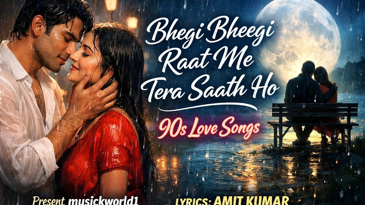Bheegi Bheegi Raat Me Tera Saath Ho ❤️ | 90s Romantic Love Songs | Rainy Night Love Song | Lyrics 
